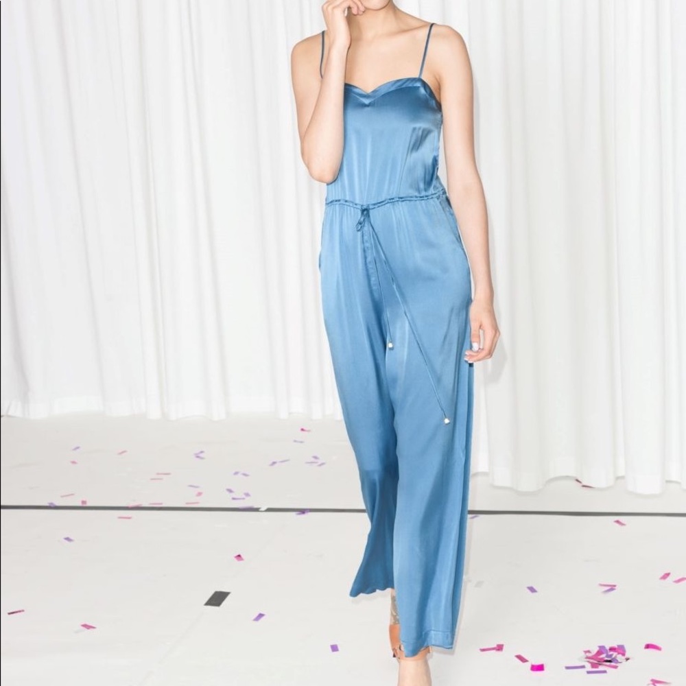 & Other Stories blue jumpsuit 100% Silk